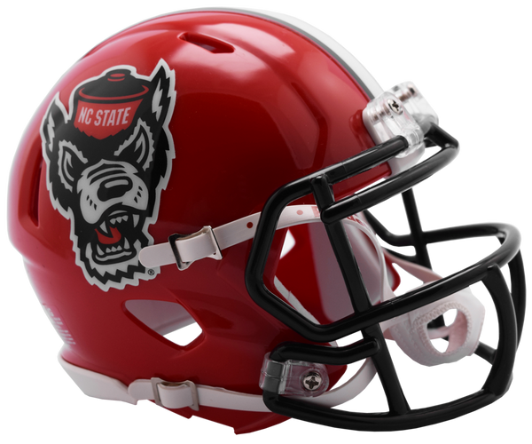 coolest nc state football helmet NC State Wolfpack Riddell Red Wolfhead Replica Speed Football Helmet