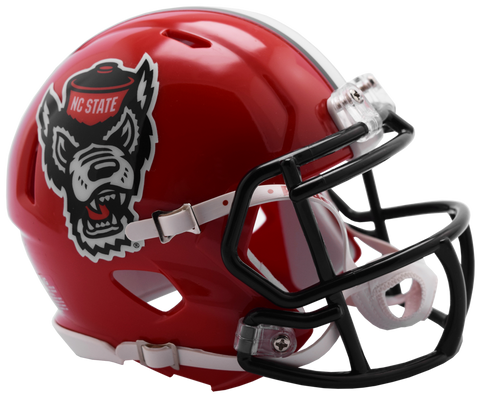 NC State Wolfpack Riddell Red Wolfhead Replica Speed Football Helmet