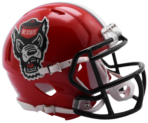 NC State Wolfpack Riddell Red Wolfhead Replica Mini Speed Football Helmet