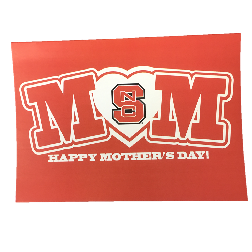 NC State Wolfpack Red MOM Happy Mother's Day Card