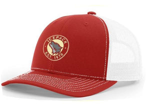 Red and White Icepack Richardson Mesh Adjustable Hat – Red and