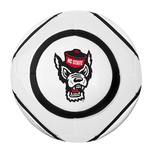 NC State Wolfpack White Wolfhead Official Size Soccer Ball