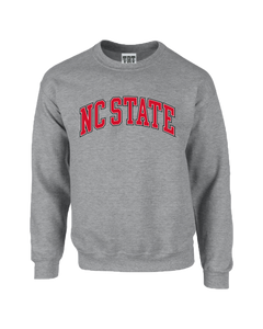 NC State Wolfpack Sports Grey Arched NC State Crewneck Sweatshirt