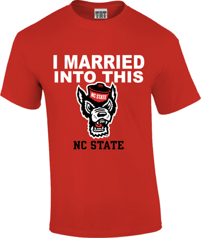 NC State Wolfpack Red I Married Into This Wolfhead T-Shirt