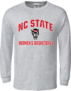 NC State Wolfpack Oxford Grey Wolfhead Women's Basketball Long Sleeve T-Shirt