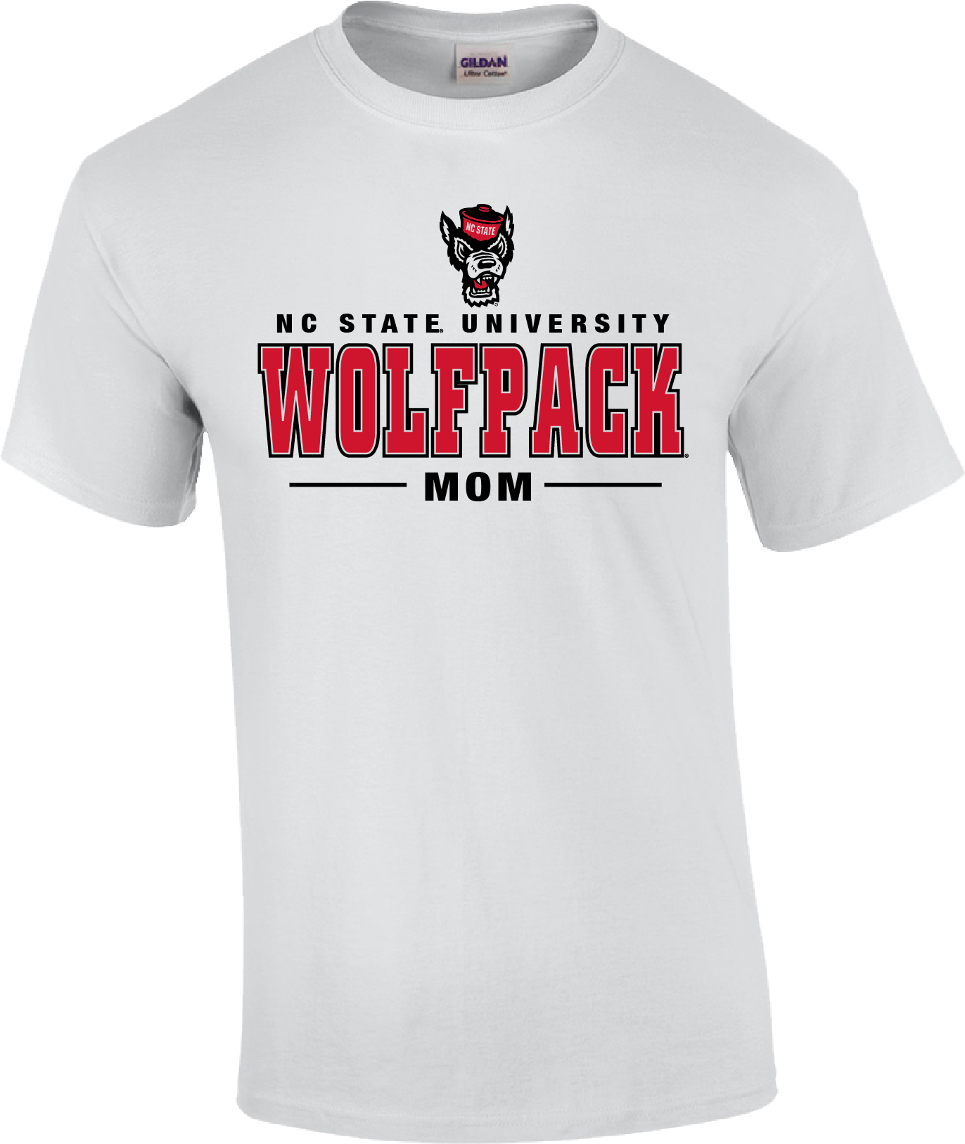NC State Wolfpack Mom White Wolfhead T-Shirt