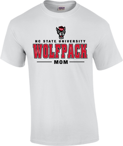 NC State Wolfpack Mom White Wolfhead T-Shirt