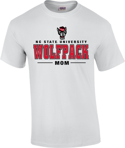 NC State Wolfpack Mom White Wolfhead T-Shirt