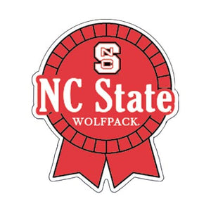 NC State Wolfpack Red Ribbon Rugged Sticker
