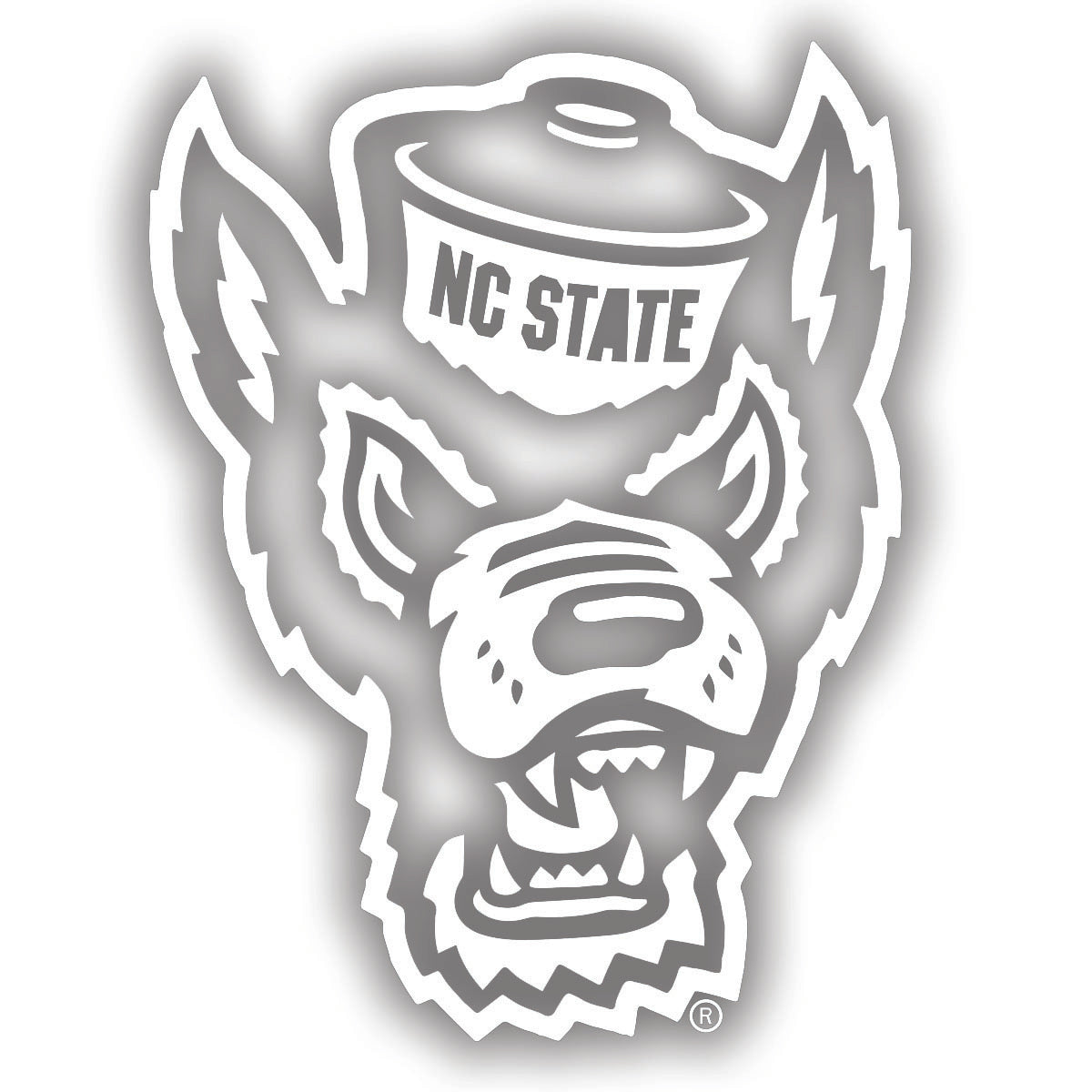 NC State Wolfpack White Wolfhead Vinyl Decal