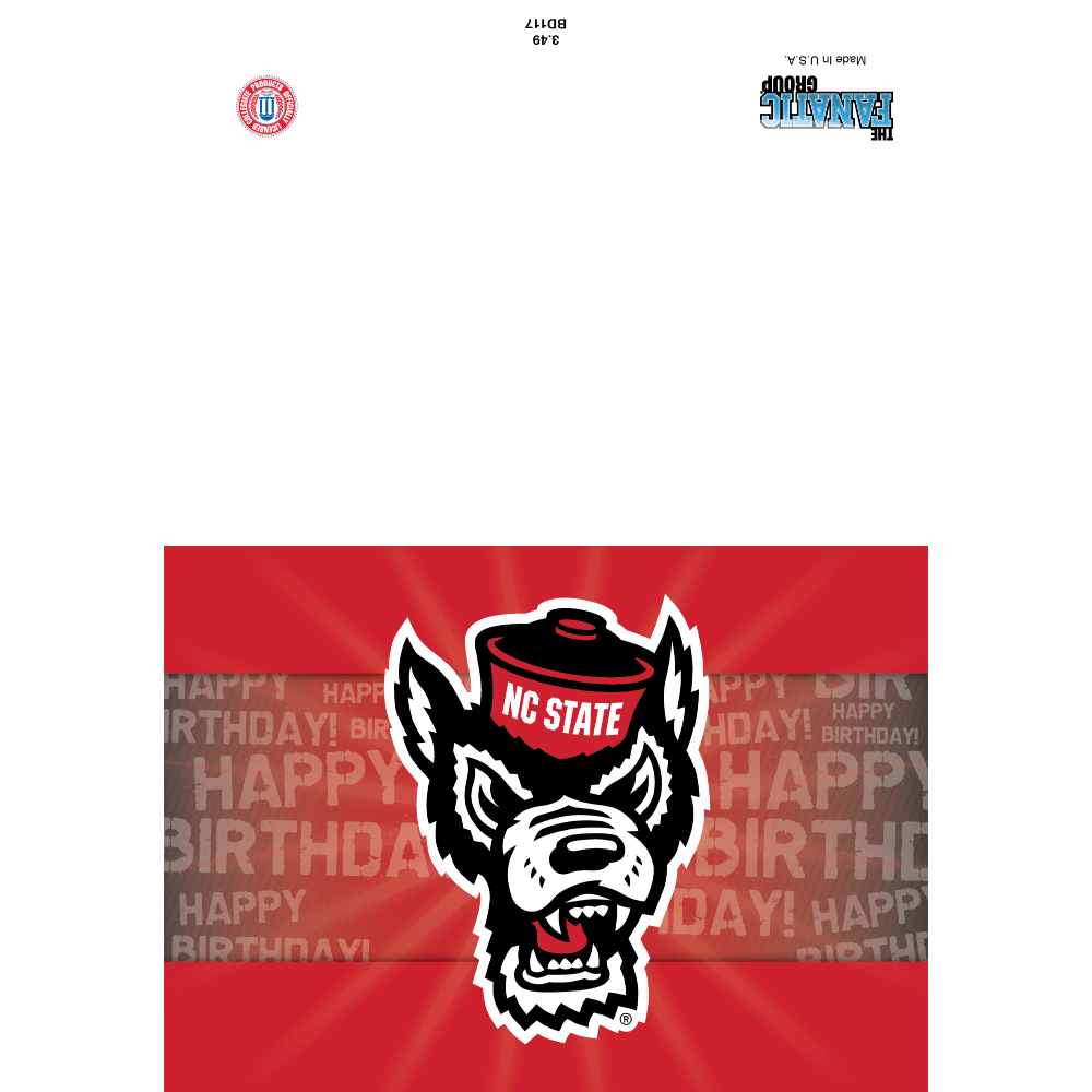 NC State Wolfpack Happy Birthday Wolfhead Card