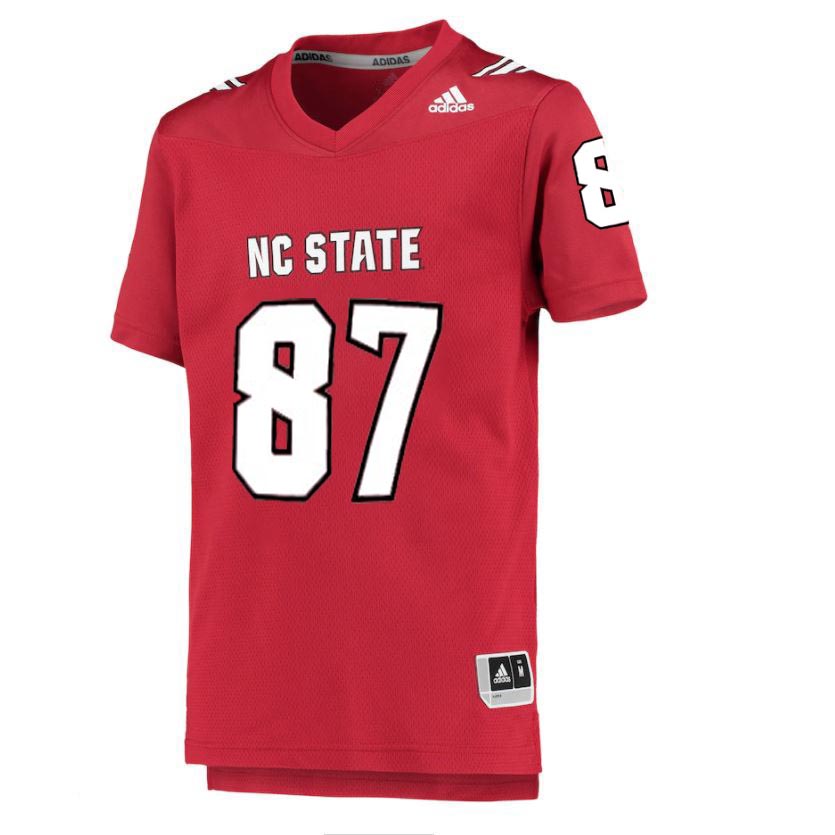 NC State Wolfpack adidas Red 2022 #87 Replica Football Jersey