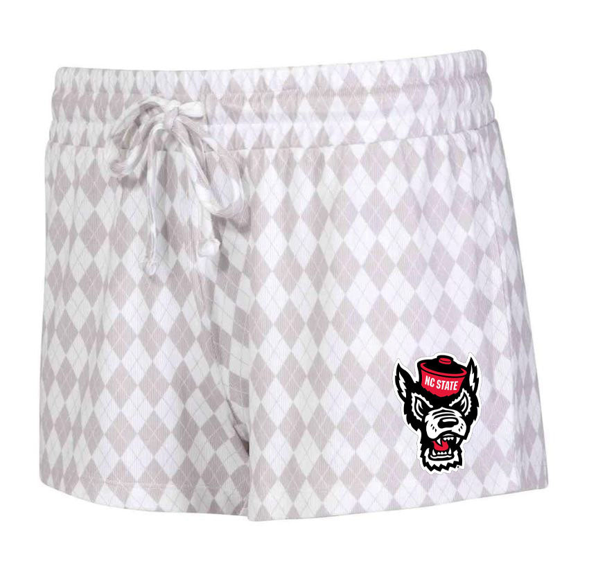 NC State Wolfpack Women's Cream and White Hacci Knit Shorts