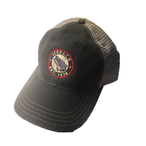 Black and Grey IcePack Richardson Mesh Slouch Adjustable Hat