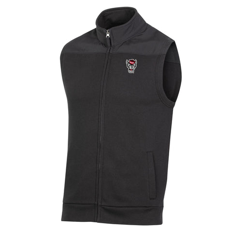 NC State Wolfpack Black Wolfhead Big Cotton Full Zip Vest