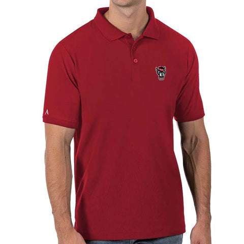 NC State Wolfpack Antigua Red Wolfhead Legacy Pique Polo