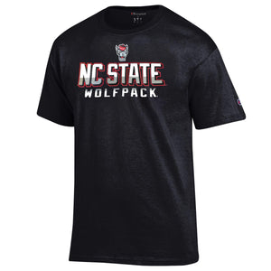 NC State Wolfpack Champion Black Wolfhead Shadow Letter T-Shirt