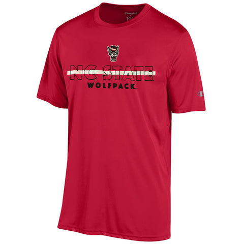NC State Wolfpack Champion Youth Red Wolfhead Over NC State Athletic T-Shirt