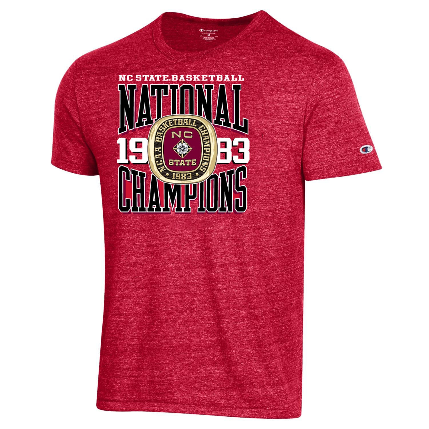 NC State Wolfpack Heather Red 1983 Championship Ring T-Shirt