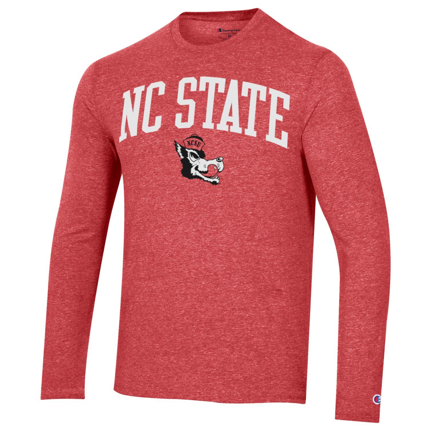 NC State Wolfpack Champion Red Triumph Slobbering Wolf Long Sleeve T-Shirt