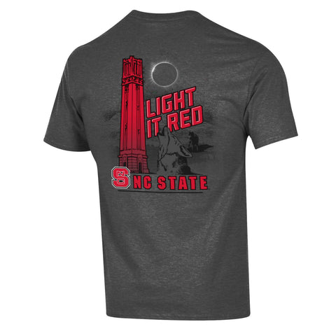NC State Wolfpack Champion Granite Heather Light it Red T-Shirt