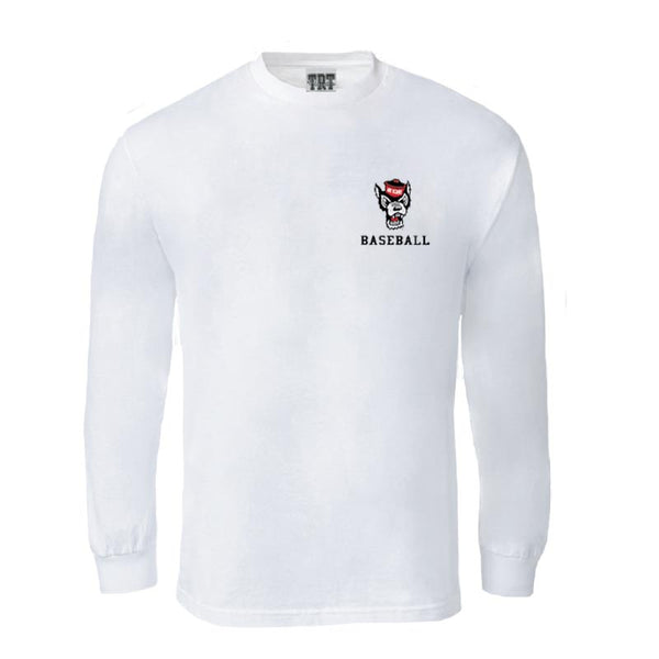 NC State Wolfpack White Baseball Long Sleeve T-Shirt