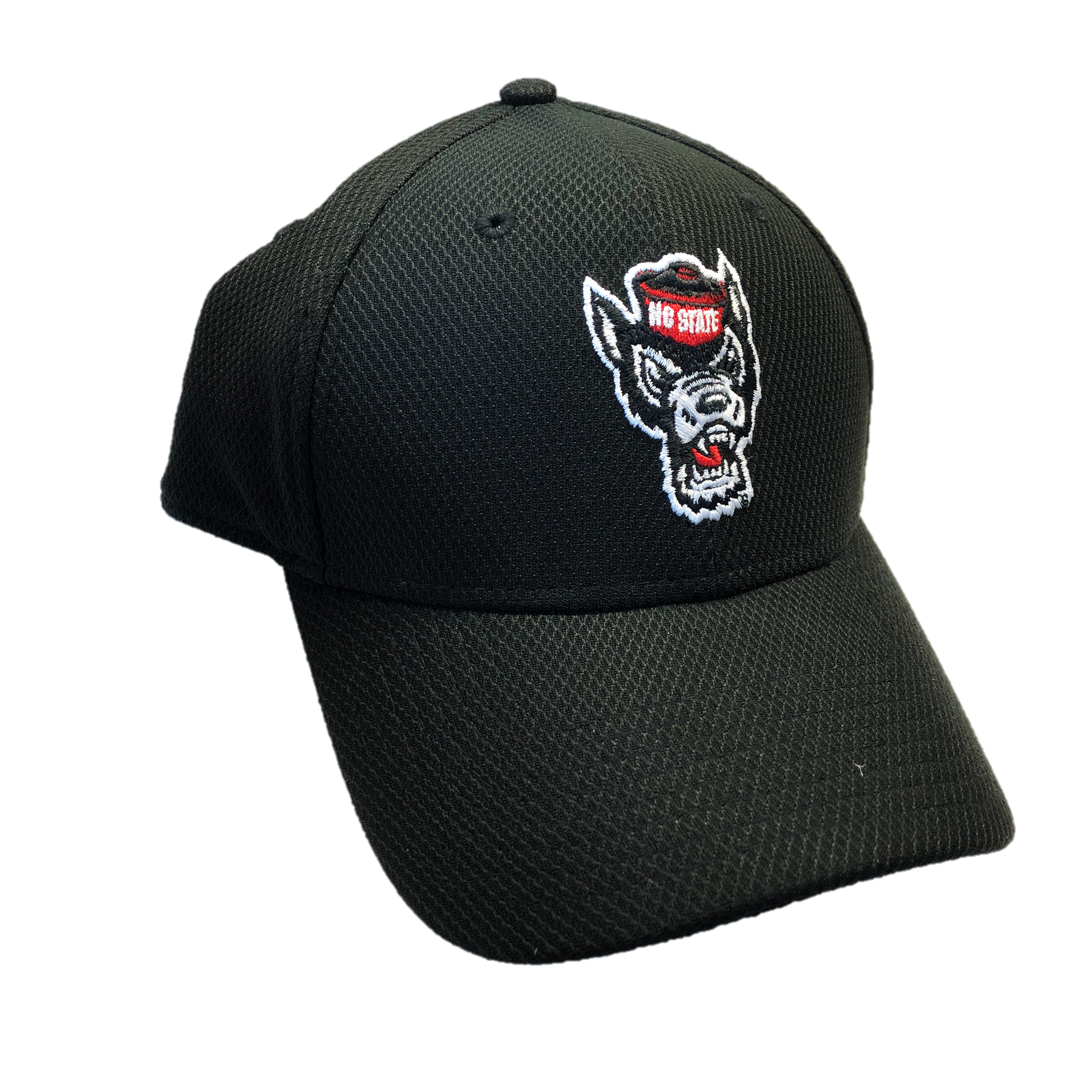 NC State Wolfpack New Era 39Thirty Black Wolfhead Mesh Fitted Hat