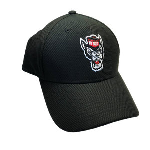 NC State Wolfpack New Era 39Thirty Black Wolfhead Mesh Fitted Hat