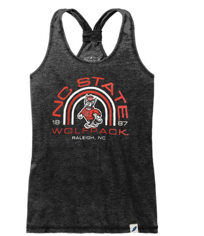 NC State Wolfpack Women's Heather Black NC State Racerback Tank Top