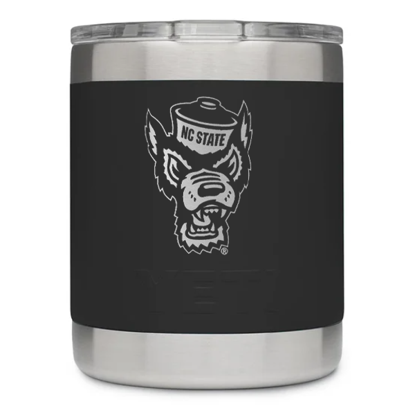 NC State Wolfpack Yeti Black Wolfhead 10oz. Lowball