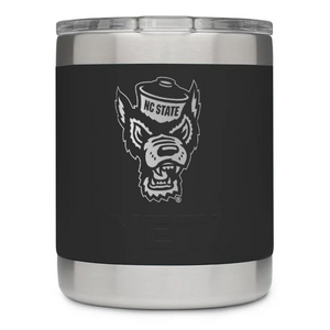 NC State Wolfpack Yeti Black Wolfhead 10oz. Lowball
