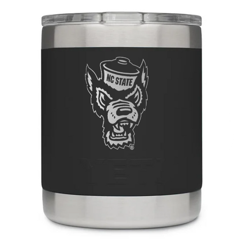 NC State Wolfpack Yeti Black Wolfhead 10oz. Lowball