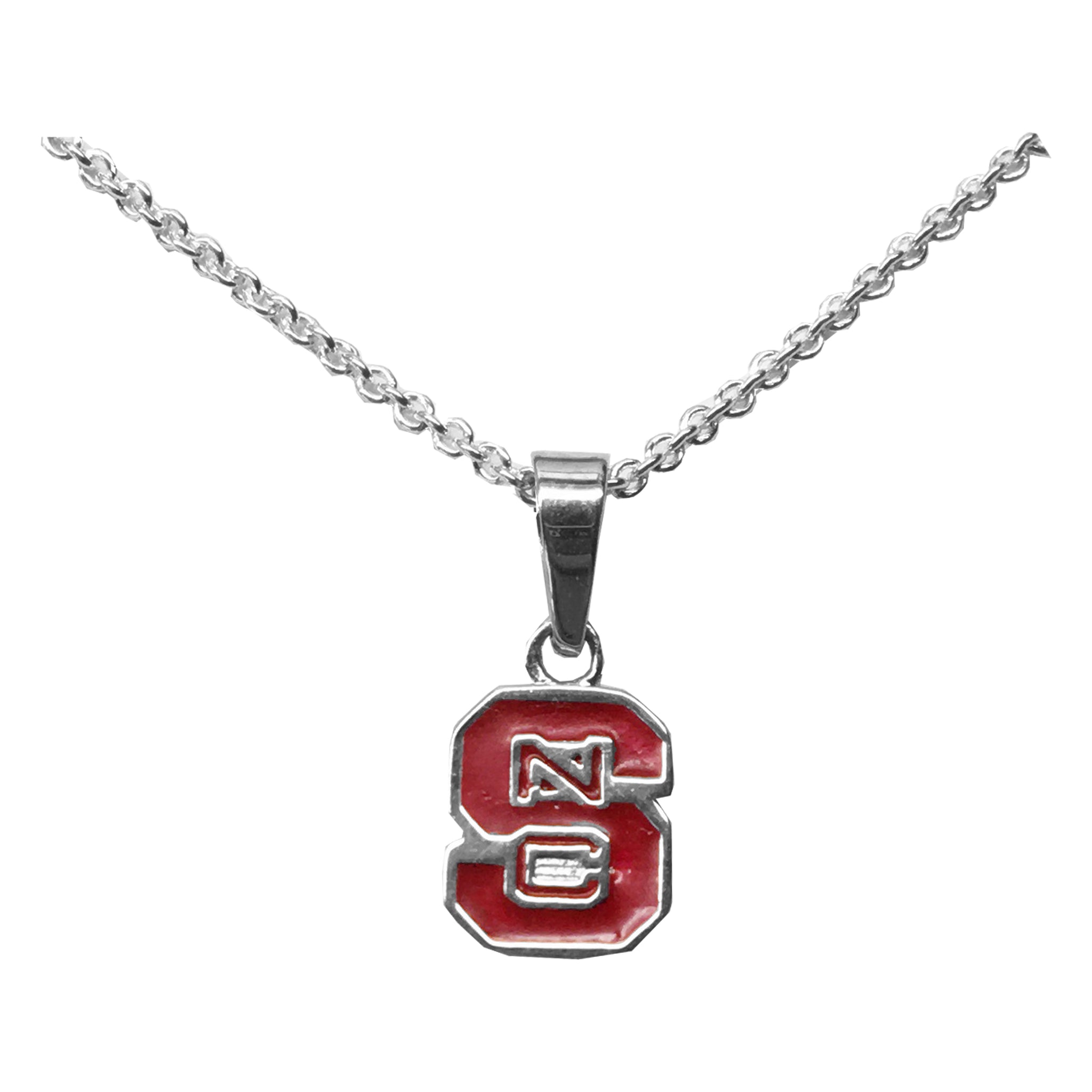 NC State Wolfpack Red Block S Pendant Necklace