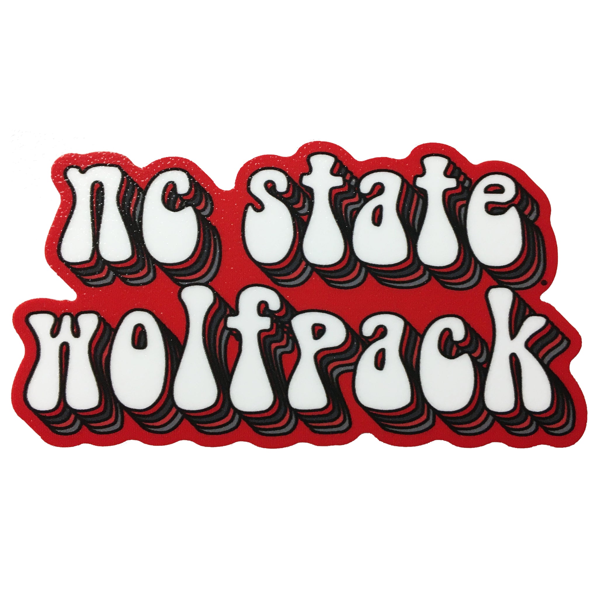 NC State Wolfpack Bubble Text Rugged Sticker