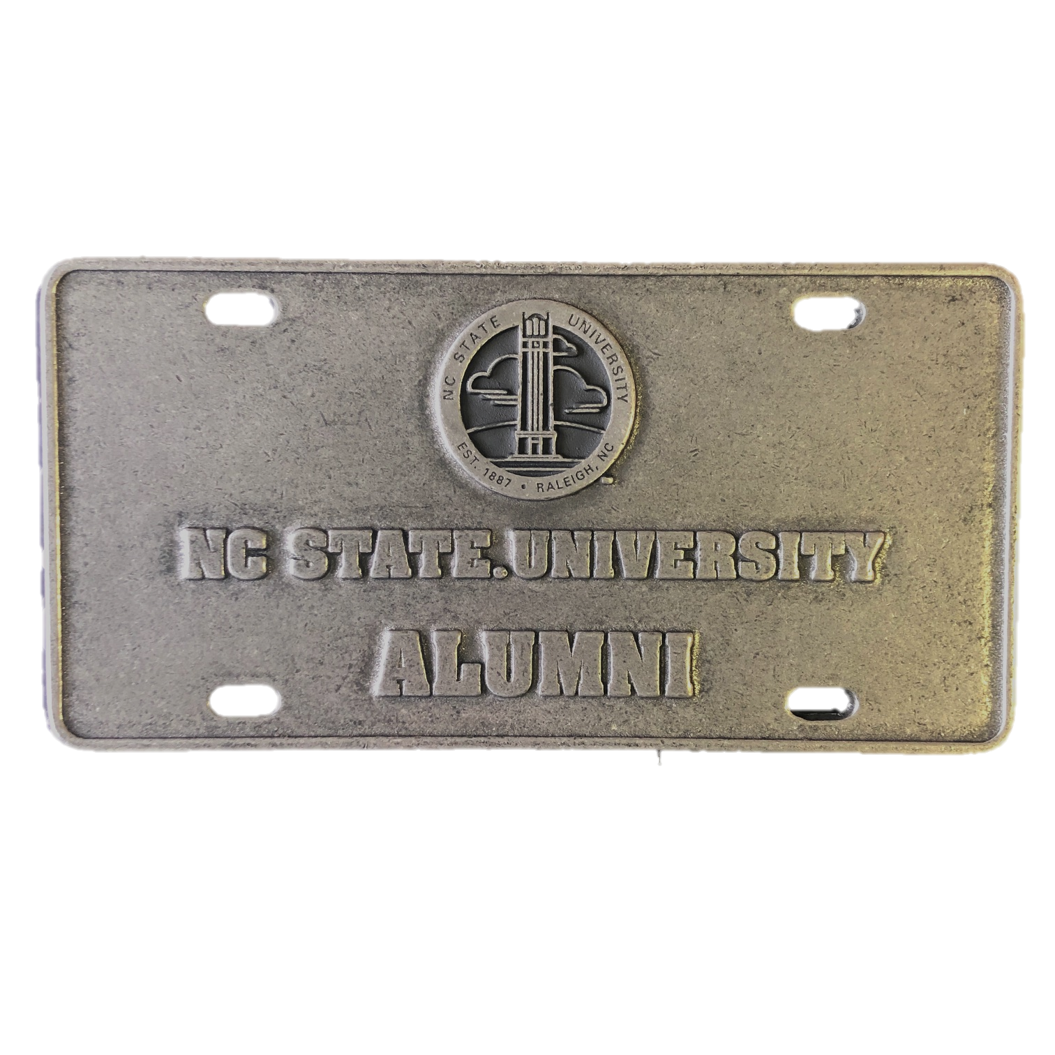 NC State Wolfpack Hallmark Seal Alumni Pewter License Plate