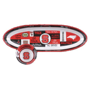 NC State Wolfpack Melamine Chip and Dip 2-piece Set