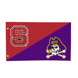 NC State Wolfpack 3x5 NC State/ECU House Divided Flag
