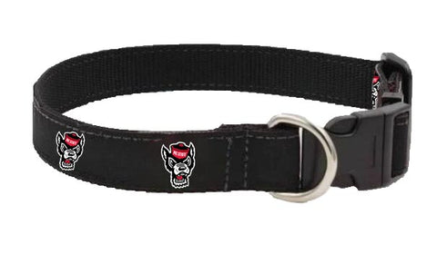 NC State Wolfpack Zep-Pro Black Wolfhead Dog Collar