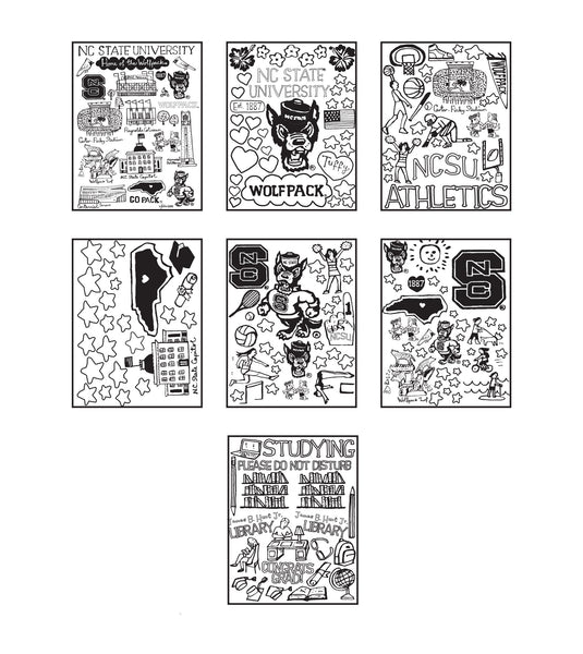 NC State Wolfpack Julia Gash 8 Page Coloring Book w/ Crayons