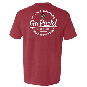 NC State Wolfpack Crimson Wolfhead Go Pack T-Shirt