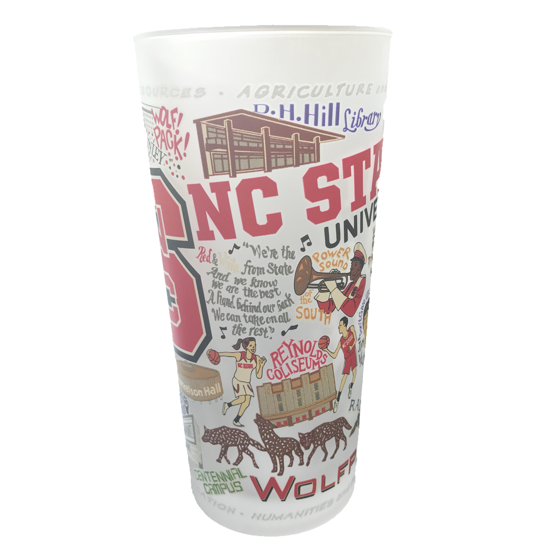 NC State Wolfpack Geographic 15 oz. Glass