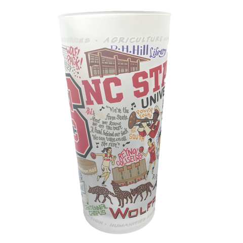 NC State Wolfpack Geographic 15 oz. Glass