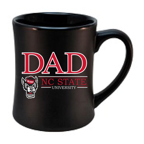 NC State Wolfpack 16oz Matte Black Wolfhead Dad Diner Mug