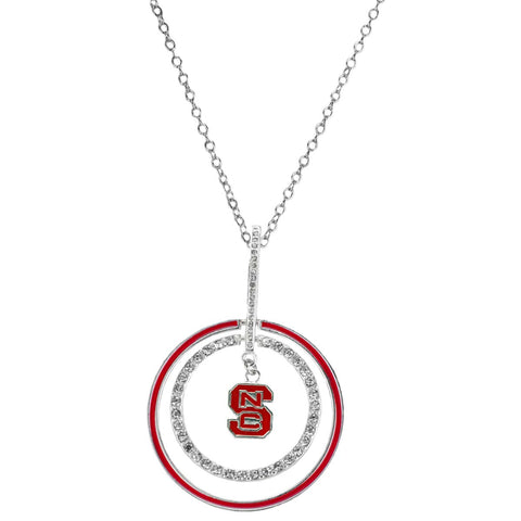 NC State Wolfpack Block S Double Circle Necklace