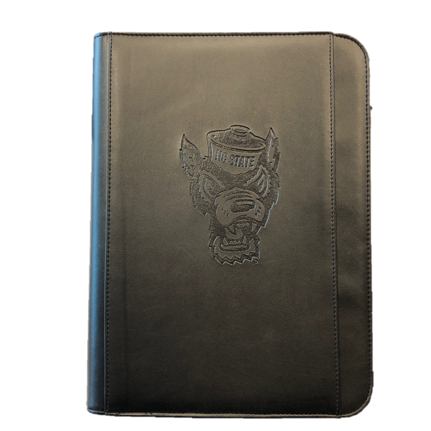 NC State Wolfpack Black 10.25x13.5 Zipper Student Wolfhead Padfolder