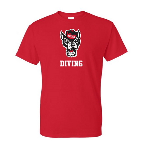 NC State Wolfpack Red Wolfhead Diving T-Shirt