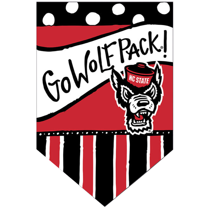 NC State Wolfpack Dots and Stripes Go Wolfpack Garden Flag