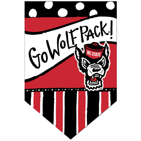 NC State Wolfpack Dots and Stripes Go Wolfpack Garden Flag