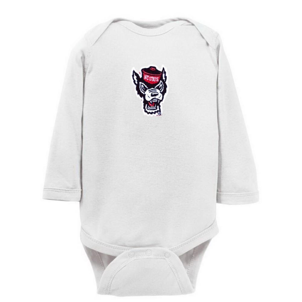 NC State Wolfpack Infant White Wolfhead Onesie