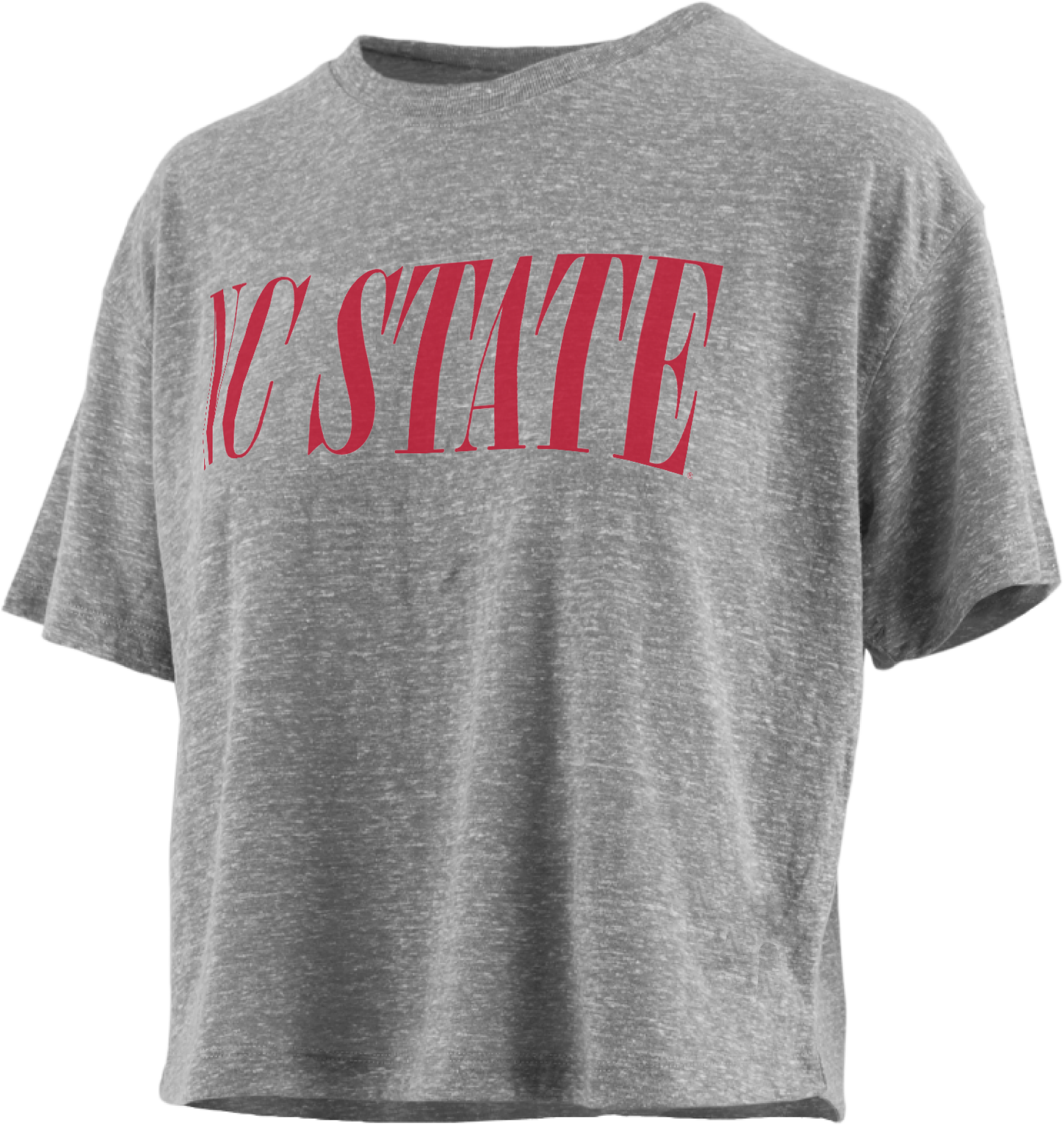 NC State Wolfpack Women's Heather Grey Showtime Crop Top